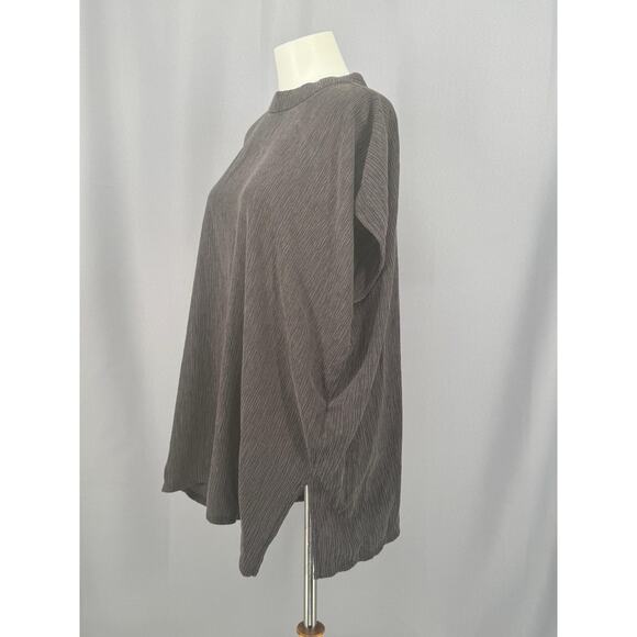 Eileen Fisher Shirt Womens Large Crinkle Knit Tencel Lyocell Relaxed Fit Top - Picture 3 of 10